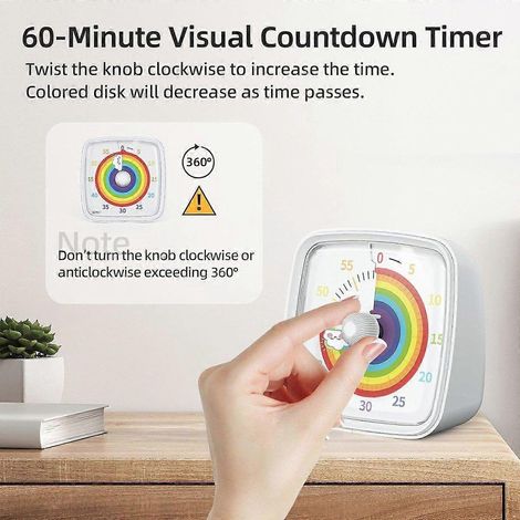 Minuteur visuel de 60 minutes avec veilleuse (1/2)