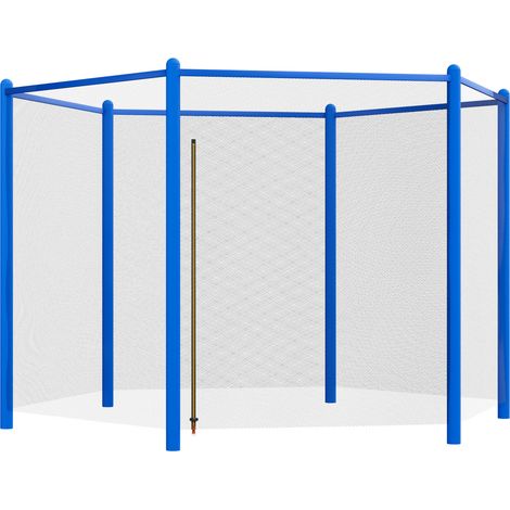 Jumpoo - Komplettes Sicherheitsnetz mit Schaumstoffrohren als Ersatz für Kindertrampolin Ø250 cm Blau