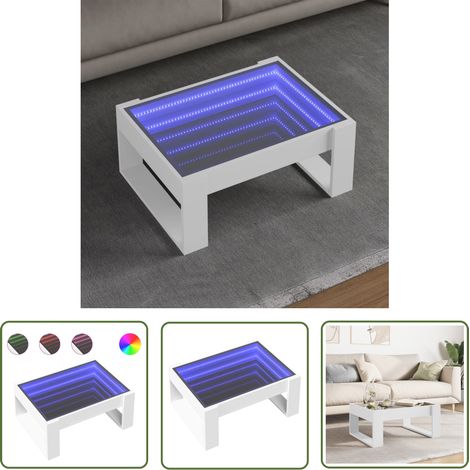 vidaXL Couchtisch mit Infinity-LED Weiß 70x53x30 cm (1/5)
