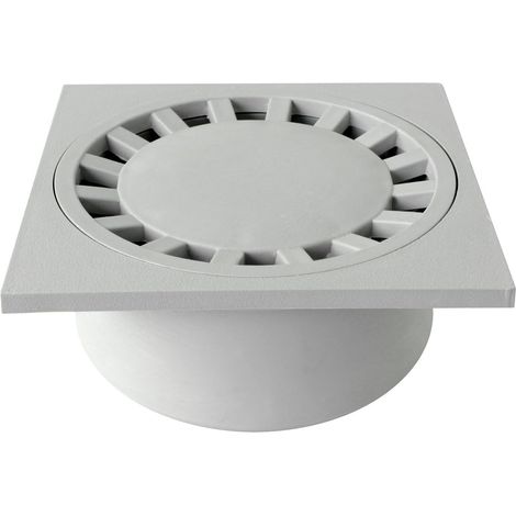 Ferme-Siphon - 1 Pièce - Polypropylène - Anti-Odeurs - Évacuation Verticale - Gris 200x200 Mm (1/5)