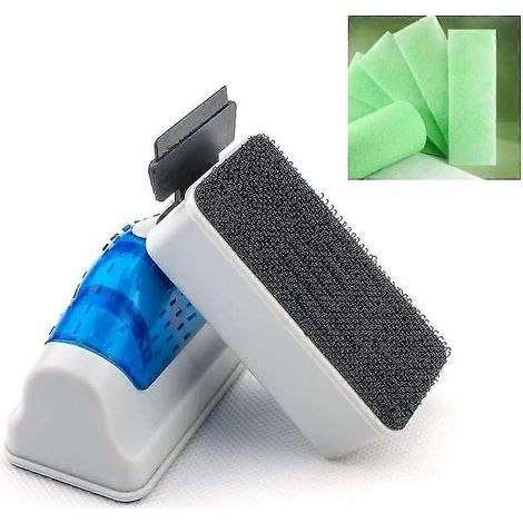 Nettoyeur magnétique pour vitres d'aquarium - Kit de nettoyage magnétique pour aquarium - Écouvillons flottants style cheval - Éponge filtrante offerte (1/4)
