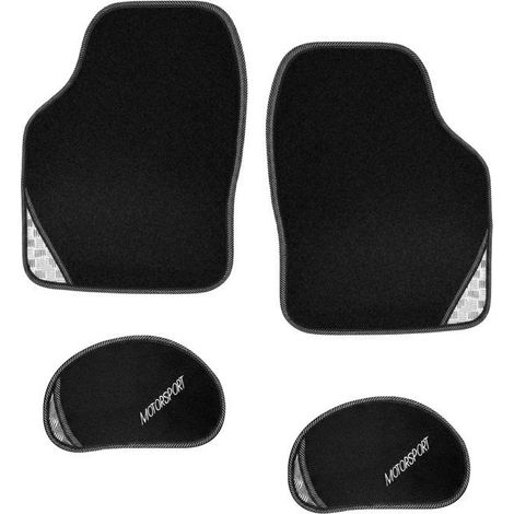 Tapis de sol automobile - AVIZAR - Ensemble 4 tapis (42×57 cm) - PVC floqué - Noir - Antidérapant (1/5)