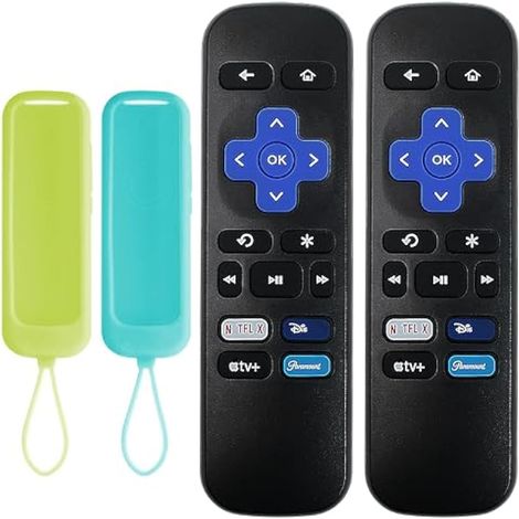 Lot de 2 télécommandes compatibles avec Roku LT, XS, HD, XD, Express, Premiere, pour Roku Box à remplacer (pas pour Roku Stick et TV) (1/5)