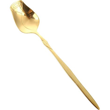 Cuillère bouton de rose en inox doré (1/2)