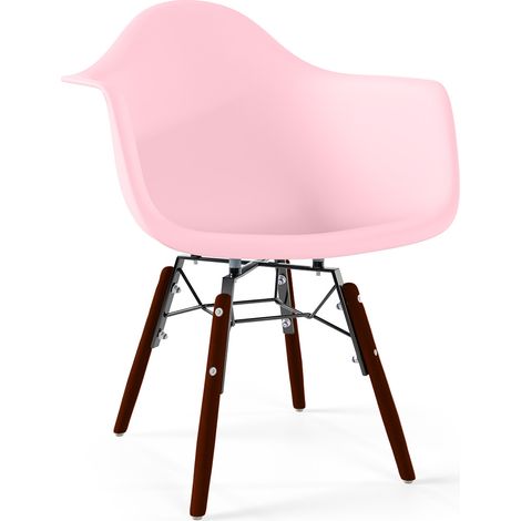 Sedia per bambini - Design scandinavo - Gambe in legno scuro - Nordika Rosa