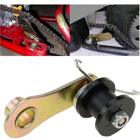 Ein Satz robuster Kettenspanner mit Feder und Rollen, geeignet zum Spannen von Motorrad- und Fahrradketten. (1/5)