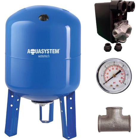 LBP – Réservoir vessie AQUASYSTEM vertical 60L – Gestion efficace de la pression – Manomètre intégré – Durabilité accrue (1/5)