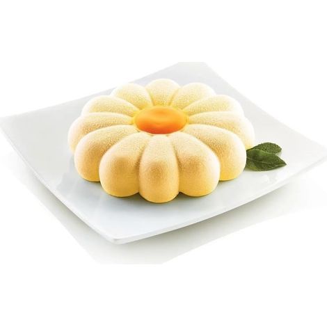 Silikon-Kuchenform, antihaftbeschichtet, 1 Stück, 3D-Design, Ø 220 x 50 mm, Volumen 1500 ml, Hergestellt in Italien, Weiß (1/5)