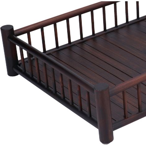 Plateau à thé rectangulaire en bambou Kung Fu, soucoupe, accessoires, récipient de conservation pour café et aliments, décoration chinoise, marron foncé (1/5)