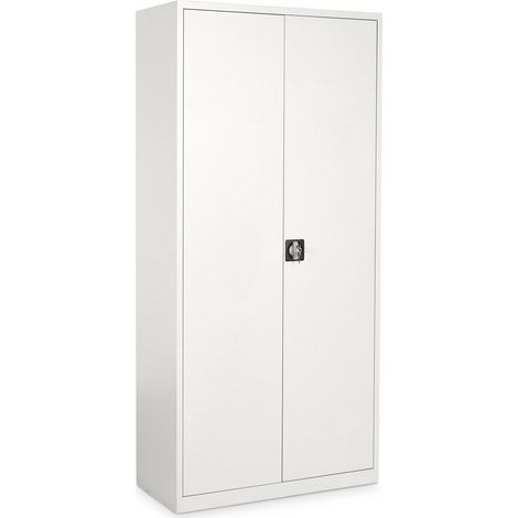 STIER Universalschrank 1800 x 800 x 380 mm signalweiß verschweißt mit 4 Fachböden (1/3)