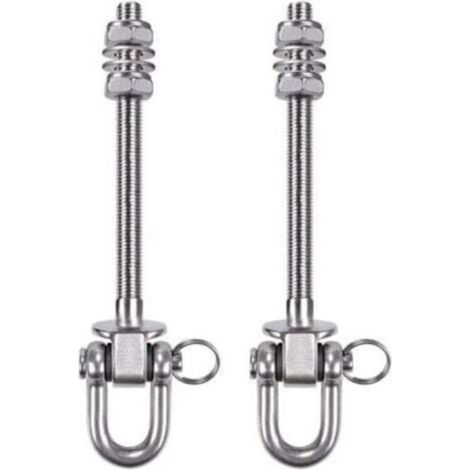 pair supports de balançoire robustes en acier inoxydable – capacité de charge de 300 kg – 21 cm x M10 – crochets de balançoire en bois et acier – pour hamacs de yoga, hamacs, sacs de frappe, vérandas (1/4)