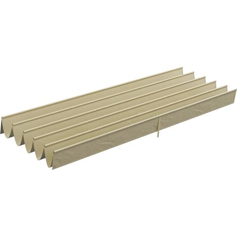 Techo de Repuesto para Pérgola de 4x3m, Toldo Ondulado Retráctil Impermeable con Orificios de Drenaje de Lluvia, Cubierta de Sombra Resistente al Invierno para Jardín, Patio, Beige