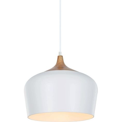 Italux Britta - Lámpara colgante moderna blanca 1 luz, E27 (1/2)