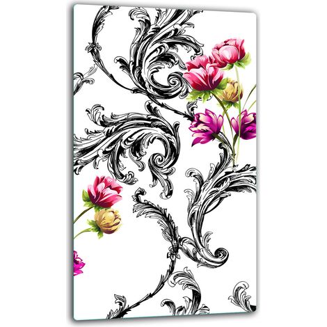PLAQUE DE PROTECTION EN VERRE POUR INDUCTION 30x52 FLEURS (1/5)