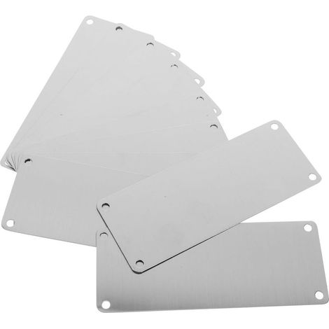 Metallplatte aus gebürstetem Edelstahl, 10er-Packung, 100 x 40 mm, 4 Löcher (1/5)