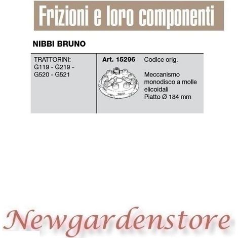Frizione meccanismo monodisco trattorino G119 219 520 521 NIBBI BRUNO 15296