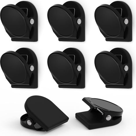 Clip magnetiche antigraffio da 1,16 pollici in confezione da 8 pollici con base rivestita in silicone, magnete da frigorifero, articoli per ufficio, nero