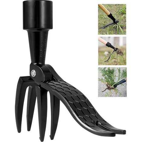 Extractor de malas hierbas, Elimina las malas hierbas sin agacharse ni arrodillarse (Mango no incluido), Adhesivo para malas hierbas, color negro (1/5)