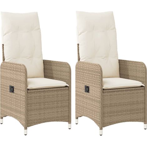 Maison Exclusive - Gartensessel mit Kissen 2 Stk. Verstellbar Bei