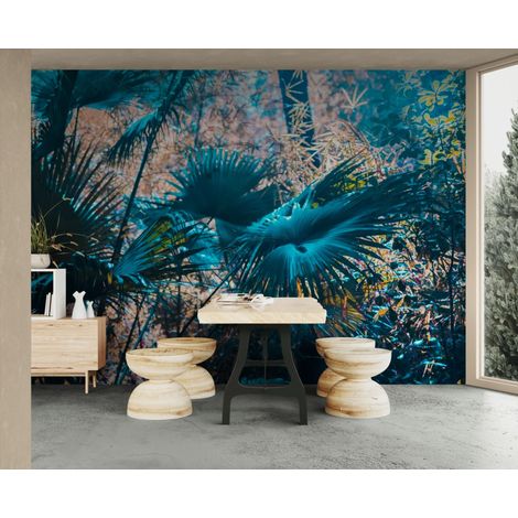Papier peint tropical – Forêt luxuriante aux feuillages exotiques - 150 x 250 cm (1/2)