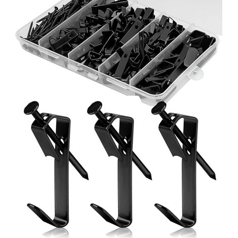 Kit per appendere quadri (80 pezzi), ganci resistenti (carico massimo: 13,6 kg), ganci in metallo con chiodi, per pareti in cartongesso e legno. - AquaForge (1/5)