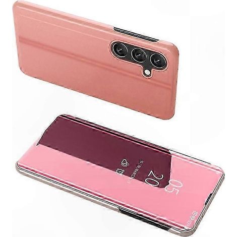 Lederhülle mit transparentem Fenster und Standfunktion für Galaxy S25, Klapphülle mit integriertem Ständer, stilvolle und praktische Schutzhülle (1/5)
