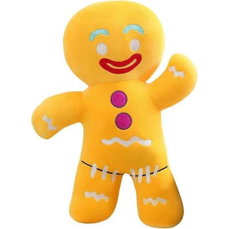 Peluche bonhomme en pain d'épice kawaii, décoration de canapé, adorable jouet en peluche bonhomme biscuit, cadeau de 46 cm (1/5)