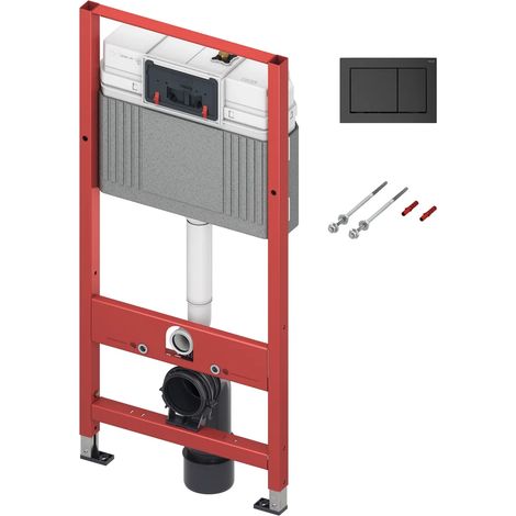 TECEbase módulo de inodoro con cisterna Base, incluye placa de accionamiento para inodoro TECEbase en negro mate, altura de montaje 1120 mm, 9400415