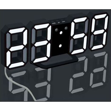 Set mit 1 LED-Wanduhr, Digitalwecker, Tischuhr, LED-Digitalwanduhr, Schwarz (1/5)
