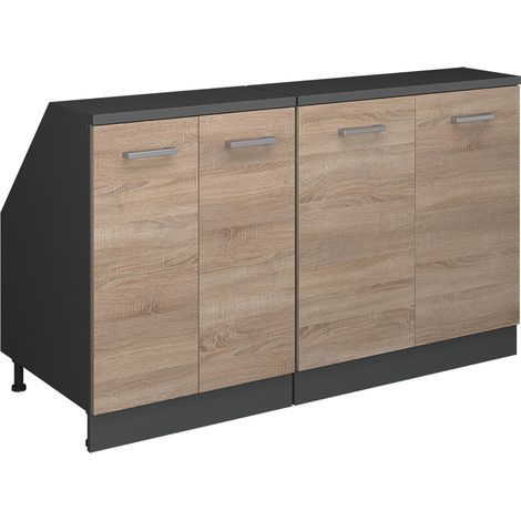 Meuble sous pente R-Line, Sonoma, 140cm Lot de 2 caissons 60 cm de profondeur, Vicco