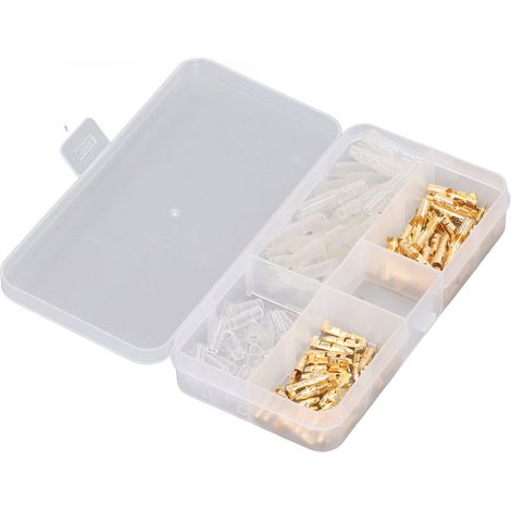 Kit de 120 connecteurs pour moto, cosses à sertir électriques, fil nu, connecteurs mâles et femelles avec gaines isolantes, plaqué or 3,5 mm.