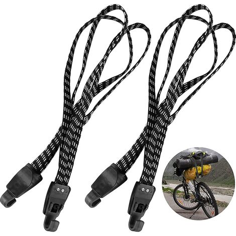 2 sangles vélo élastiques, lot de 2, sangle bagage 3 en 1, fixation valise, cordon élastique pour bicyclette (1/5)
