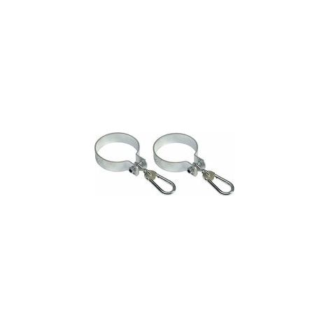 Set di 2 ganci oscillanti con moschettone per travi rotonde Ø 10 cm