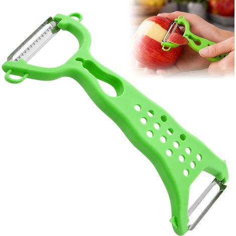 1 Pièce Éplucheur Double Fonction en Acier Inoxydable, Éplucheur Multifonction pour Fruits et Légumes, Poignée Ergonomique pour Préparation Alimentaire Quotidienne (1/5)