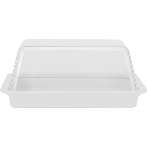 Weißer, quadratischer, luftdichter Aufbewahrungsbehälter für Butter, Butterschneider, Kühlschrankaufbewahrung (1/5)