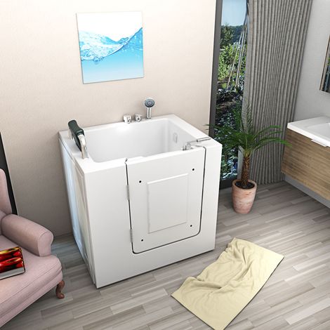 Sitzbadewanne Senioren Sitzwanne mit Tür S02-TH-B 100x78cm (1/5)