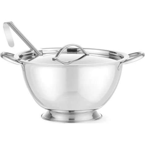 Sopera con tapa y cucharón, acero inoxidable, 2,7 l - Hendi 434208