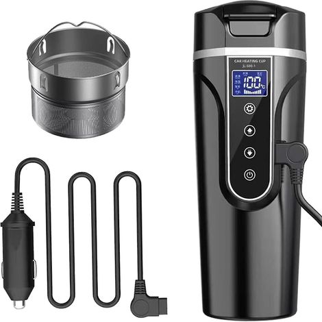 Bouilloire de voiture, bouilloire électrique 12V/24V pour voiture/camion/voyage, tasse chauffante portable pour voiture (1/4)
