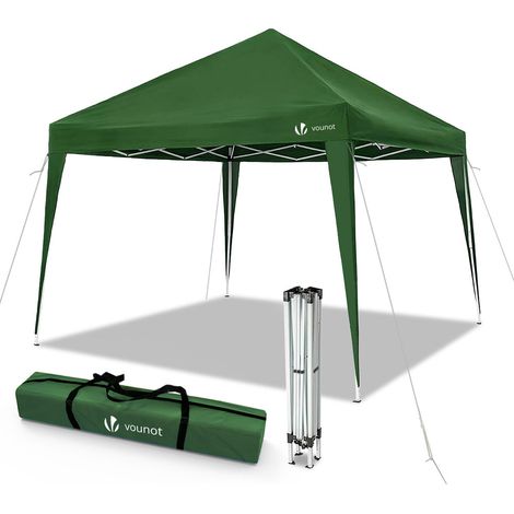 Vounot – Tonnelle de jardin 3x3m pliable – Structure en acier avec toit polyester 160g/m² – Sac de transport inclus – Protection UV 99%