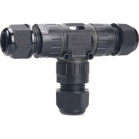 VURAHOME - Boite De Jonction Etanche Ip68 En Forme De T Deux Prises Connecteur De Câble Electrique Exterieur Boites De Cordon Externes 2 Broches Pour Câble Φ5-9Mm (1/5)