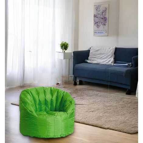 Dmora Fauteuil rond rembourré, couleur verte, Dimensions 80 x 80 x 80 cm, avec emballage renforcé