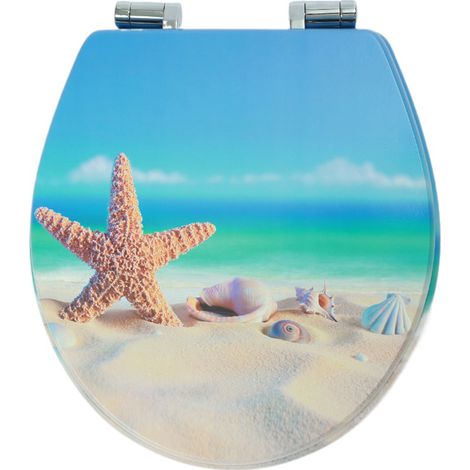 Homseat MDF Toilet Seat with Soft Close function, Tropical beach (1/5)