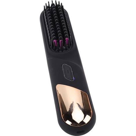 Brosse lissante sans fil à ions négatifs, chauffe rapide, idéale pour les dortoirs (noire). (1/5)