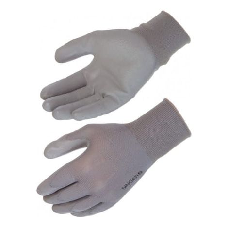 Gants de Travail Nylon Enduit Polyurethane SINGER - Sans Couture - Dexterite Maximale - Norme EN388 - Taille 10 - Lot de 10 (1/2)