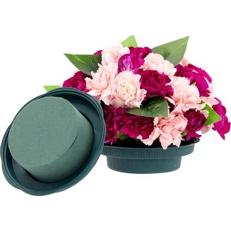 Round Floral Foam Blocks - Set of 6 Foam Blocks for Flower Arrangements and Bouquets with Vase (1/4)