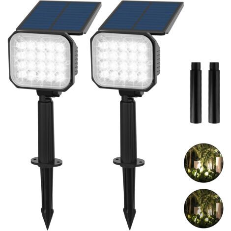Solar-Außenleuchten, 20 LED-Solarstrahler, IP65 wasserdicht, Gartenbeleuchtung, Solarleuchten für Terrassenpflanzen, 6000K weiß (1/5)