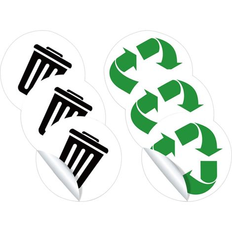 3 Satz Selbstklebende Recycling Aufkleber aus Pvc in (1/5)