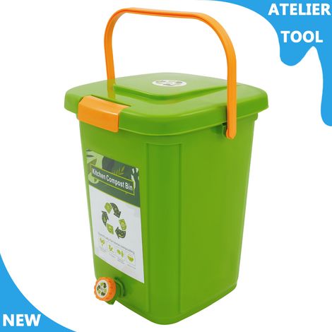 ATELIER Conteneur de compost de bac de compost de cuisine de 20L/4.4 Gal Conteneur de compost de grande capacité (1/5)