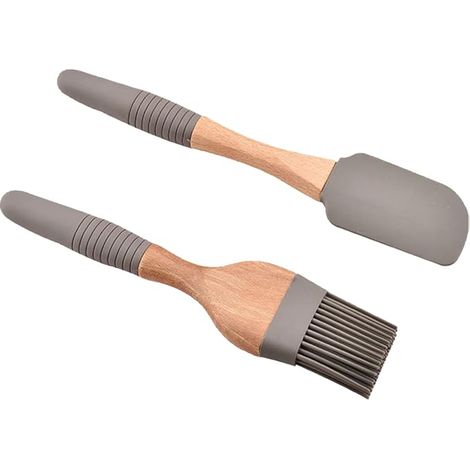 Ensemble de spatules et brosses en silicone amovibles et résistantes à la chaleur pour la cuisson au four, la préparation de gâteaux et le gril. (1/5)