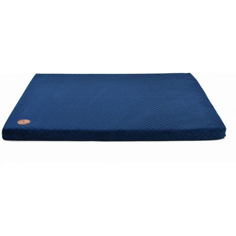 Colchón demi azul marino con patrón de acolchado de rombos, 70 cm x 60 cm x 3 cm. (1/3)